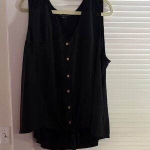 Elegant Black Button-Down Tank Top
